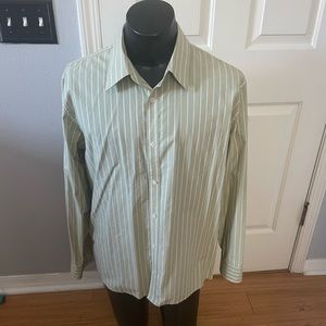 Men’s Calvin Klein Olive Color Dress Shirt Size XL